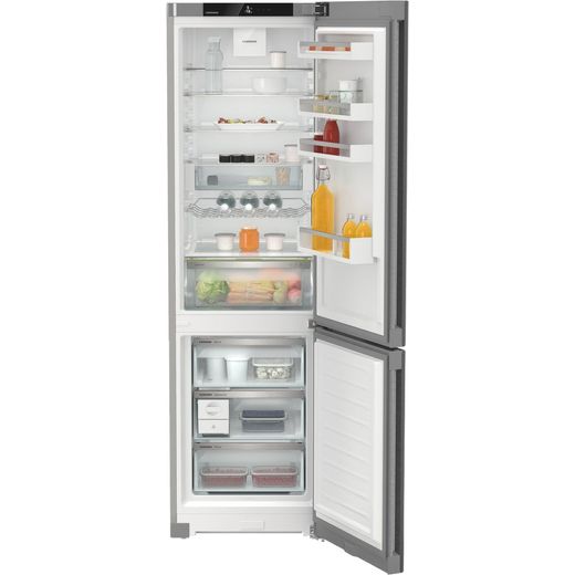Liebherr Plus CNsda 5723 202cm 70/30 Frost Free Fridge Freezer - Silver - Front with door open shot